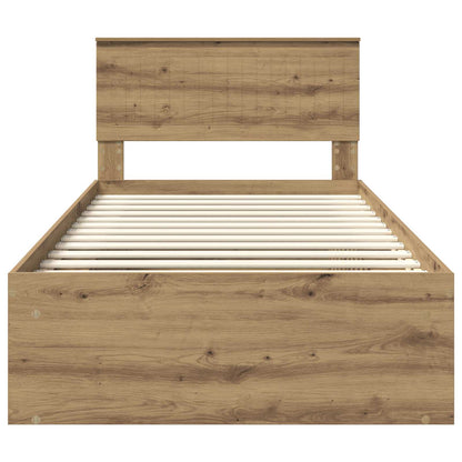 Bed Frame Artisian Oak 100 x 200 cm Solid Pine Wood
