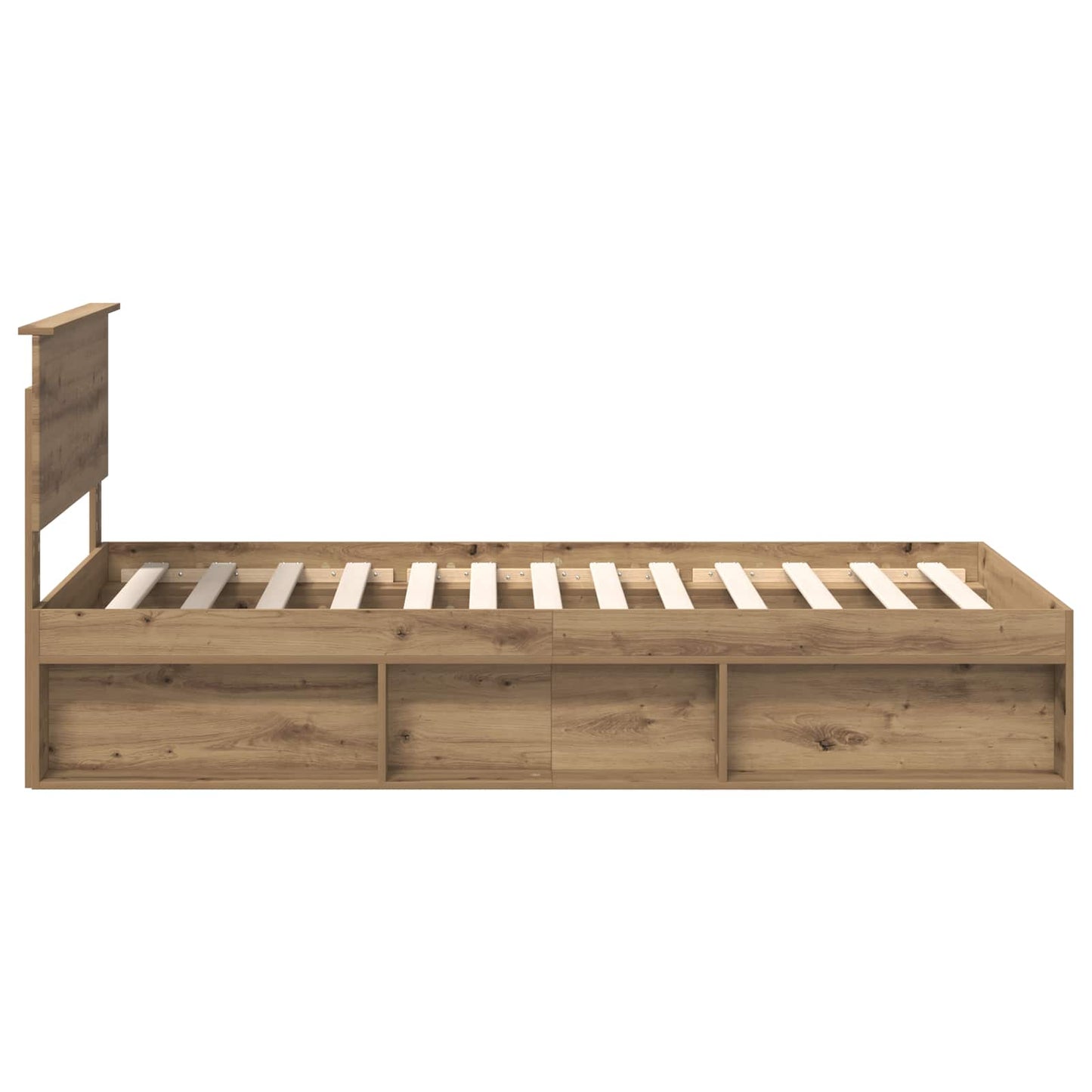 Bed Frame Artisian Oak 100 x 200 cm Solid Pine Wood