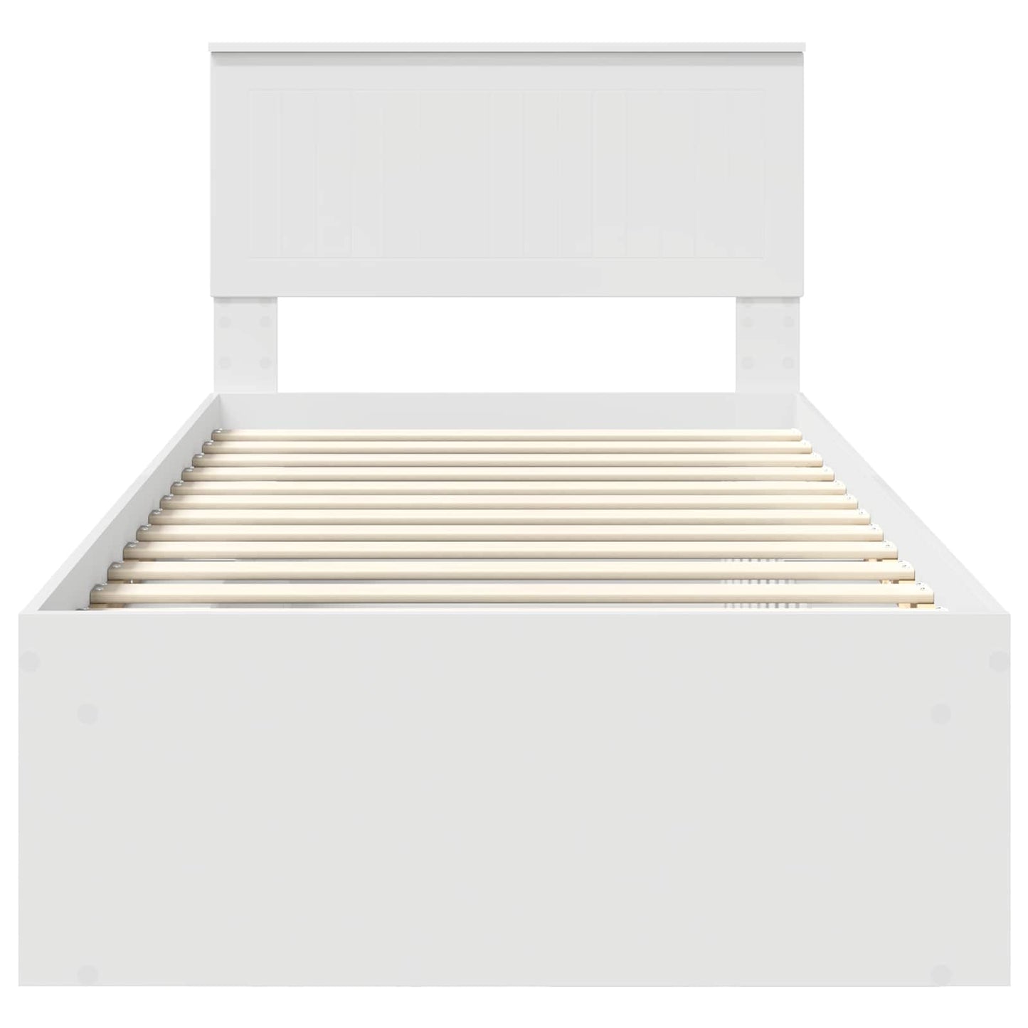 Bed Frame with Headboard White 90 x 200 cm Solid Pine Wood