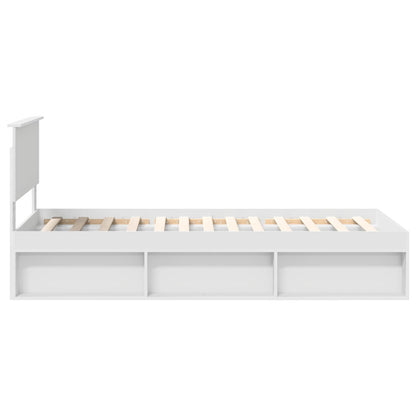 Bed Frame with Headboard White 90 x 200 cm Solid Pine Wood
