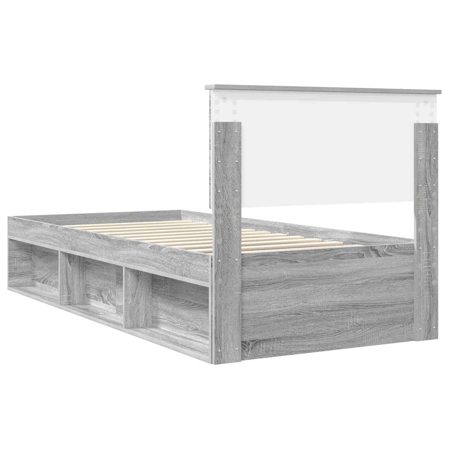Bed Frame Grey Sonoma 90 x 200 cm Solid Pine Wood