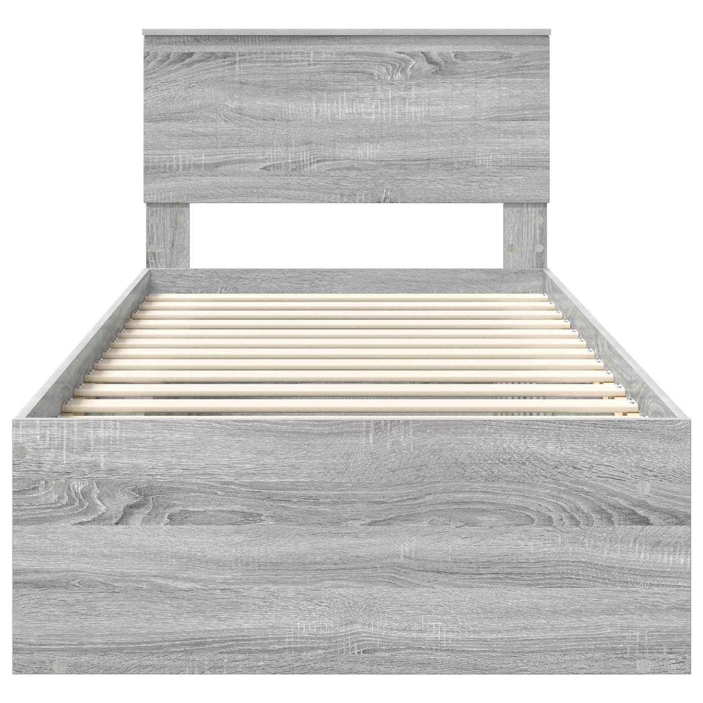 Bed Frame Grey Sonoma 90 x 200 cm Solid Pine Wood