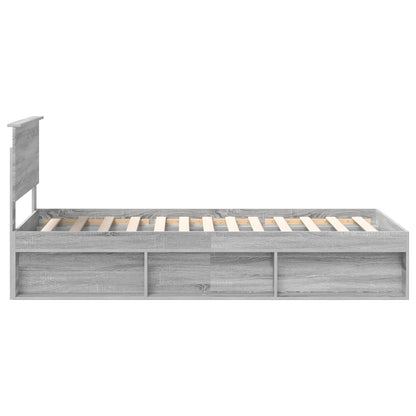 Bed Frame Grey Sonoma 90 x 200 cm Solid Pine Wood