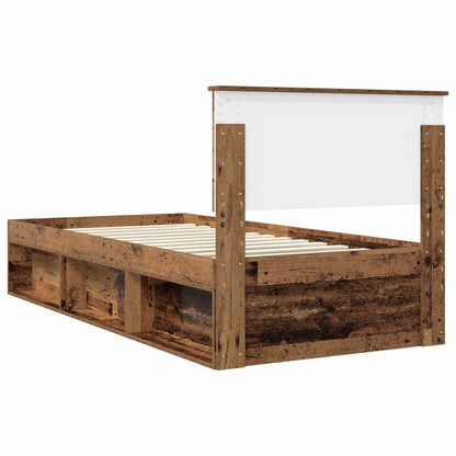 Bed Frame with Headboard Old Wood 90 x 200 cm Solid Pine Wood