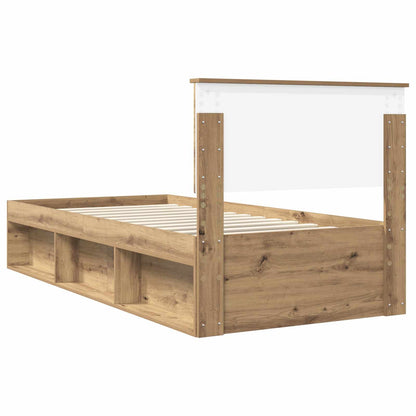 Bed Frame Artisian Oak 90 x 200 cm Solid Pine Wood