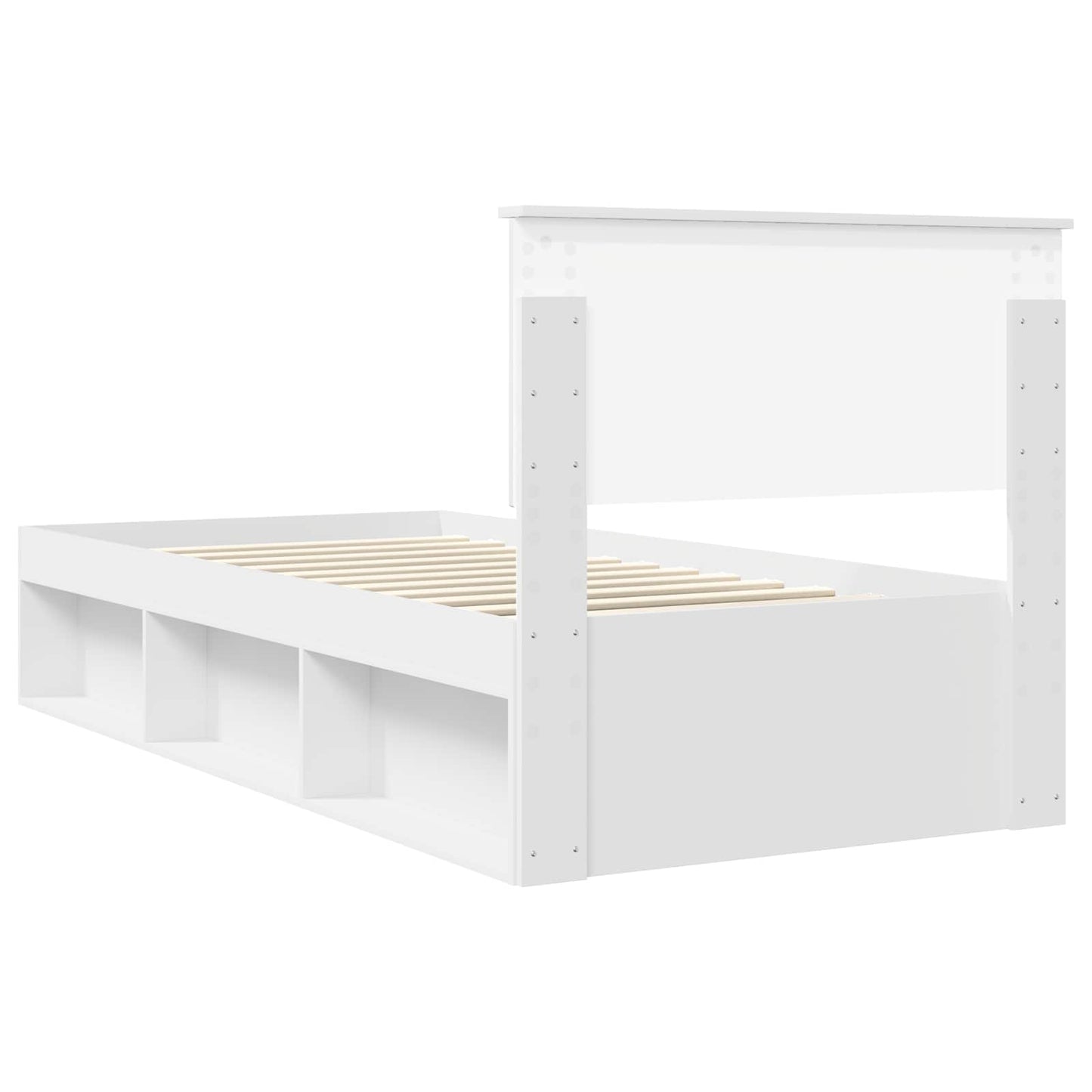 Bed Frame with Headboard White 90 x 190 cm Solid Pine Wood