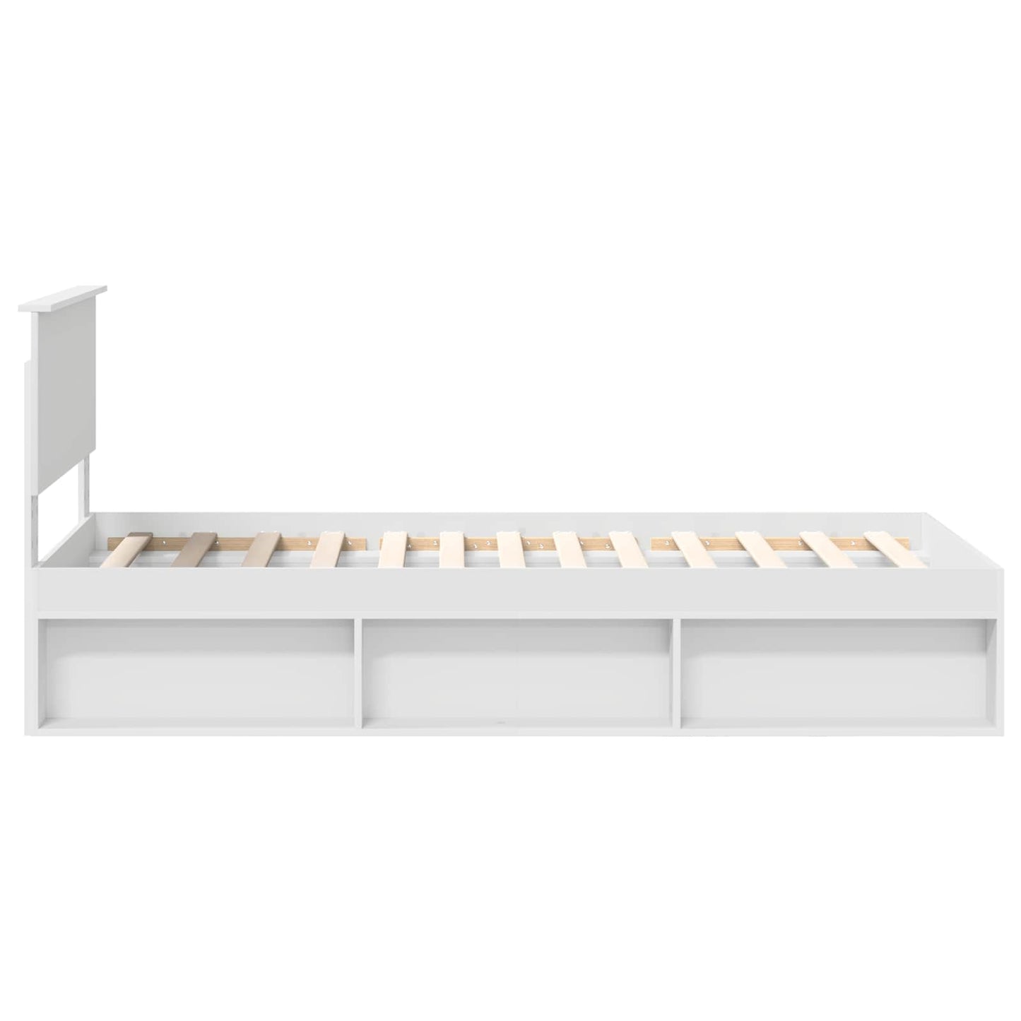 Bed Frame with Headboard White 90 x 190 cm Solid Pine Wood