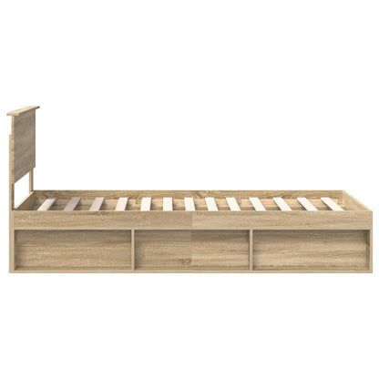 Bed Frame with Headboard Sonoma 90 x 190 cm Solid Pine Wood