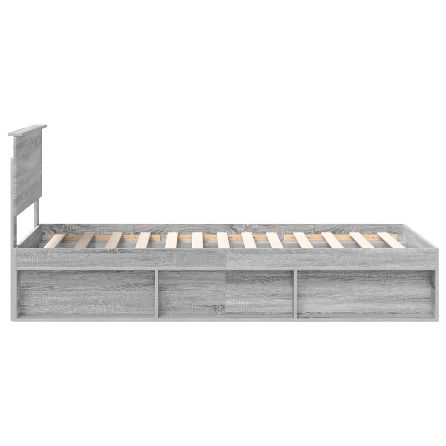 Bed Frame Grey Sonoma 90 x 190 cm Solid Pine Wood