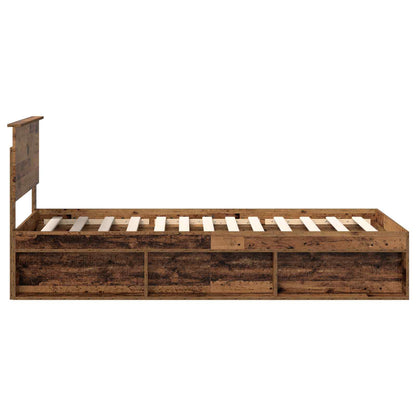 Bed Frame with Headboard Old Wood 90 x 190 cm Solid Pine Wood