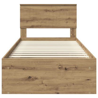 Bed Frame Artisian Oak 90 x 190 cm Solid Pine Wood