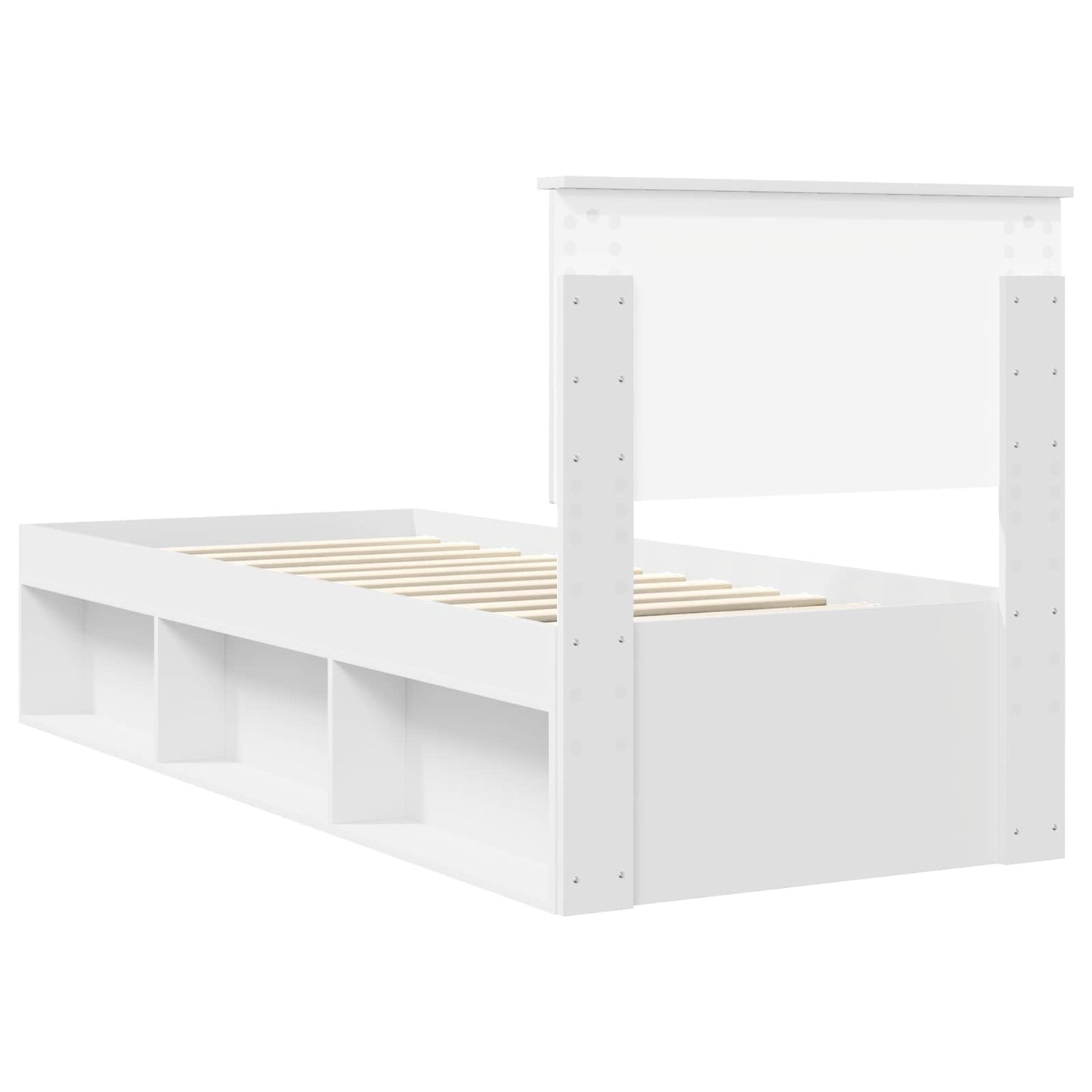 Bed Frame with Headboard White 75 x 190 cm Solid Pine Wood