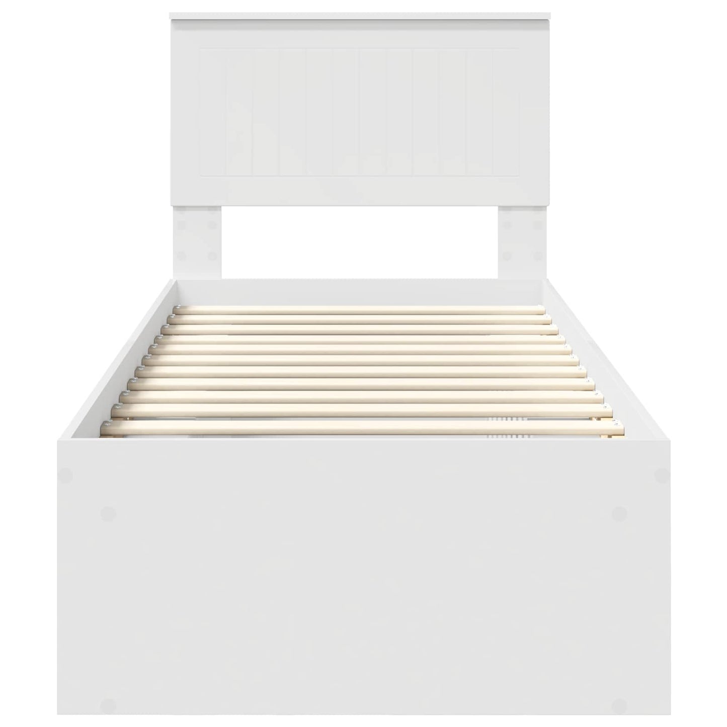 Bed Frame with Headboard White 75 x 190 cm Solid Pine Wood