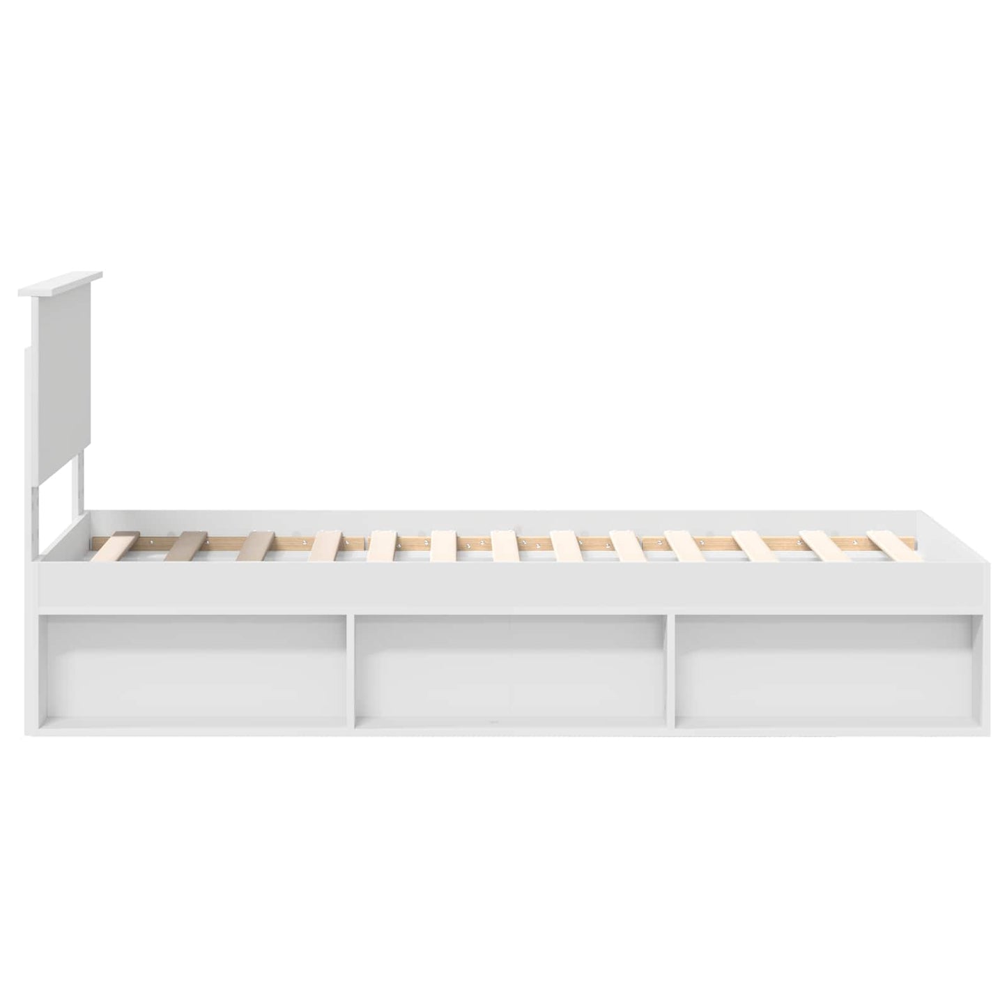 Bed Frame with Headboard White 75 x 190 cm Solid Pine Wood