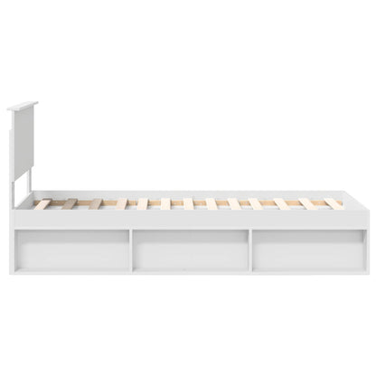 Bed Frame with Headboard White 75 x 190 cm Solid Pine Wood