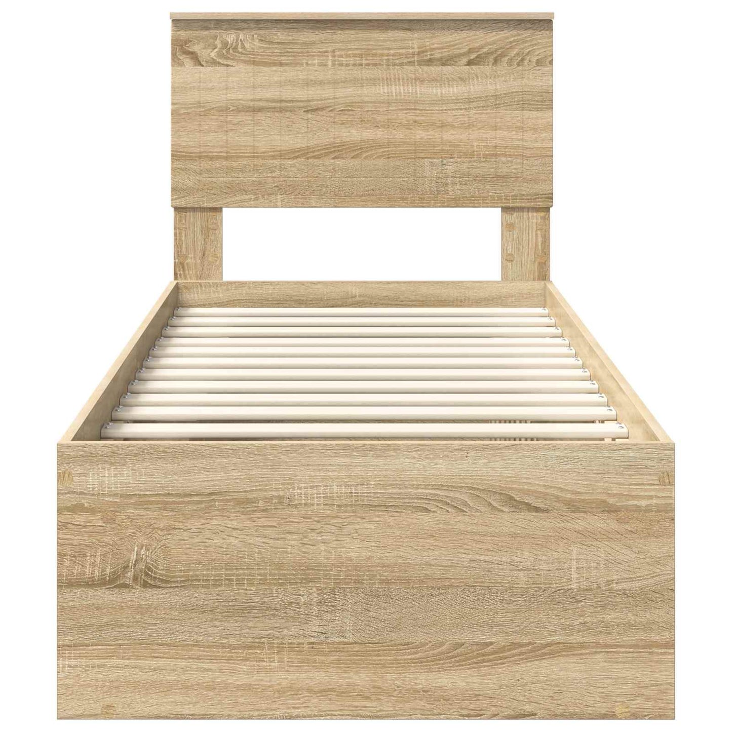 Bed Frame with Headboard Sonoma Oak 75 x 190 cm Solid Pine Wood