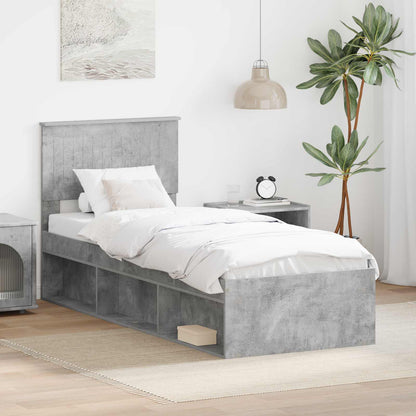 Bed Frame Concerte Grey 75 x 190 cm Solid Pine Wood