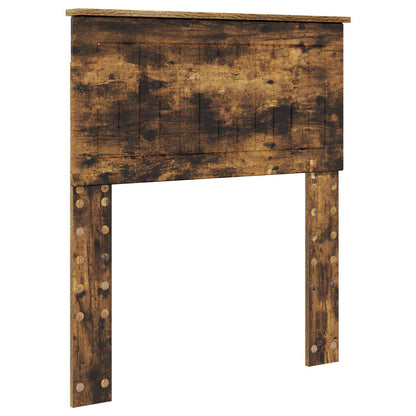 Bed Frame with Headboard Smoked Oak 75 x 190 cm Solid Pine Wood