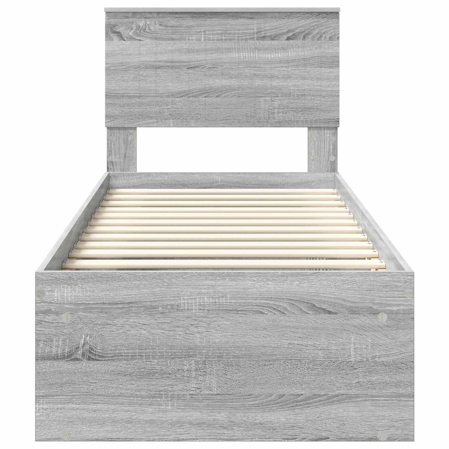 Bed Frame Grey Sonoma 75 x 190 cm Solid Pine Wood