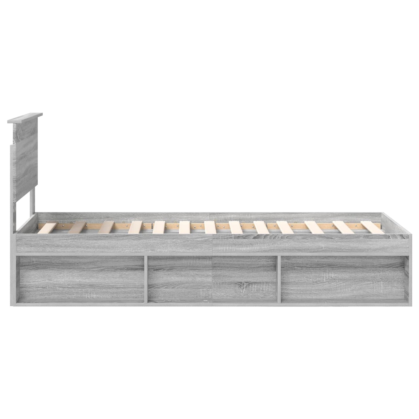 Bed Frame Grey Sonoma 75 x 190 cm Solid Pine Wood