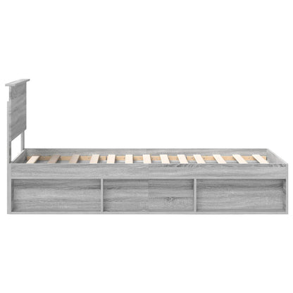 Bed Frame Grey Sonoma 75 x 190 cm Solid Pine Wood