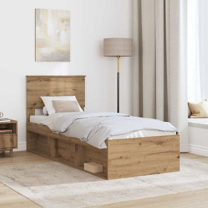 Bed Frame Artisian Oak 75 x 190 cm Solid Pine Wood