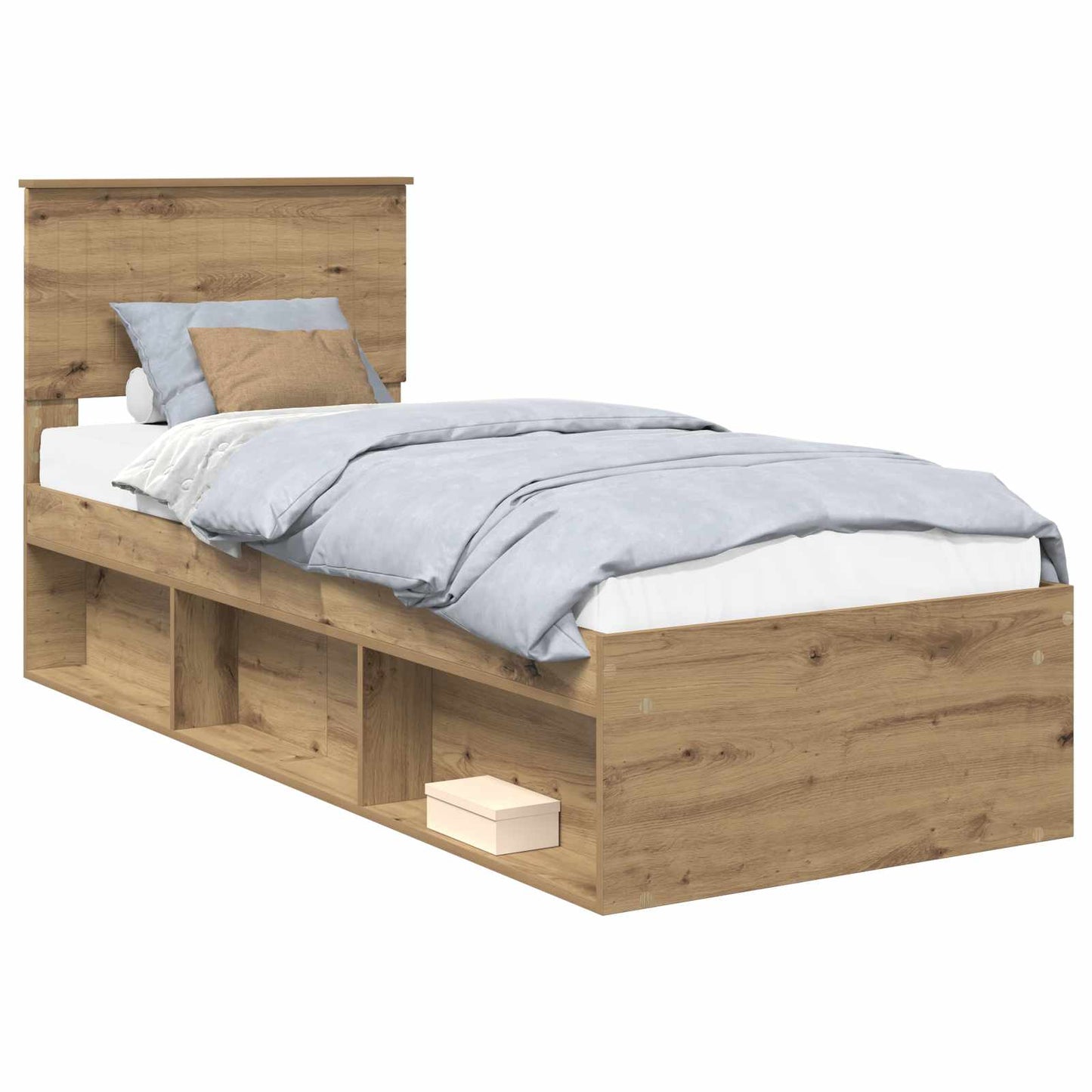 Bed Frame Artisian Oak 75 x 190 cm Solid Pine Wood