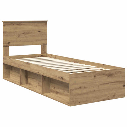 Bed Frame Artisian Oak 75 x 190 cm Solid Pine Wood
