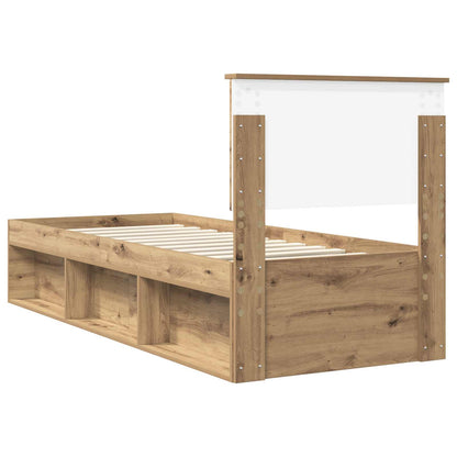 Bed Frame Artisian Oak 75 x 190 cm Solid Pine Wood
