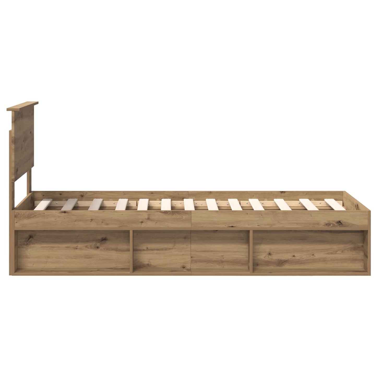 Bed Frame Artisian Oak 75 x 190 cm Solid Pine Wood