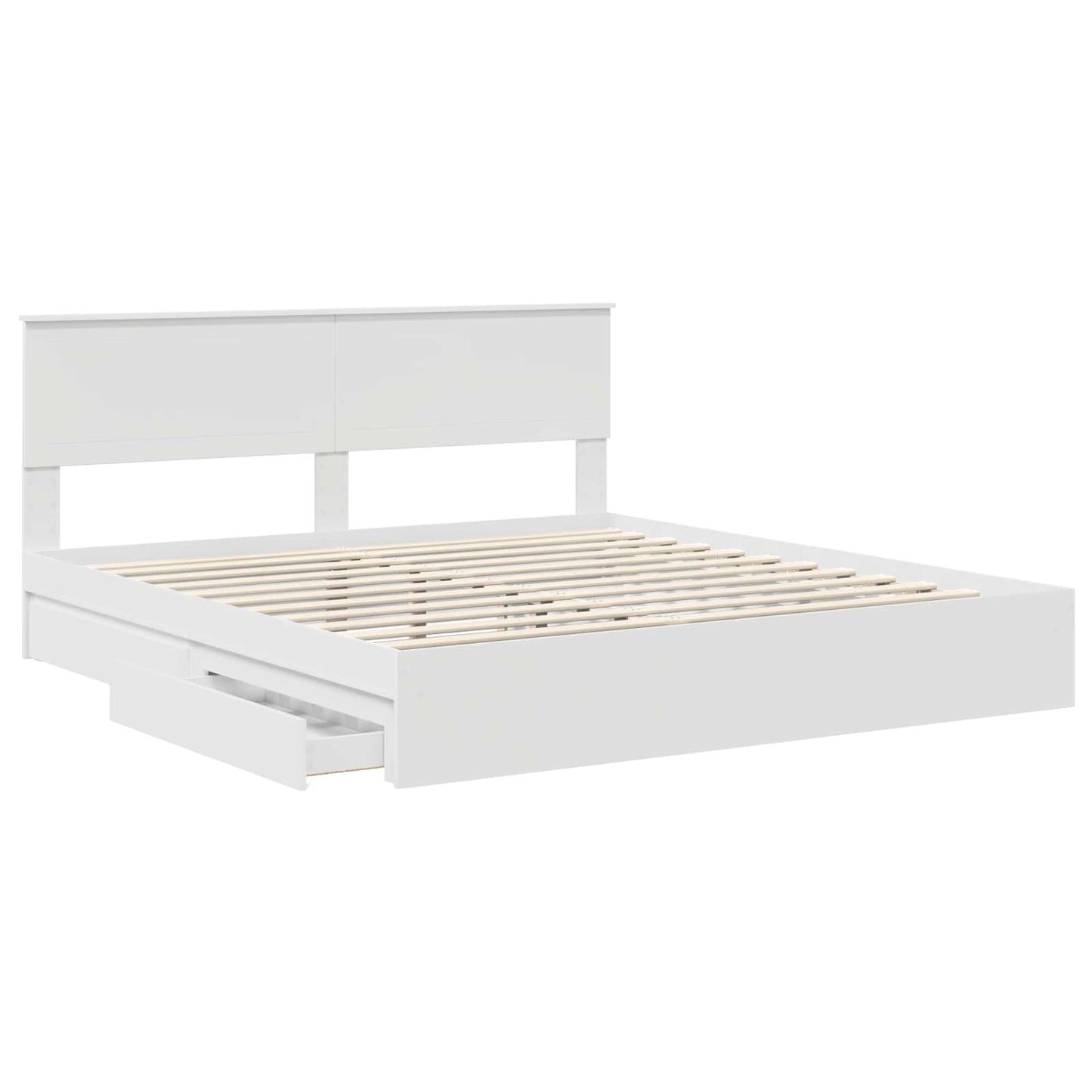 Storage Bed with Headboard White 180 x 200 cm Engineered Wood