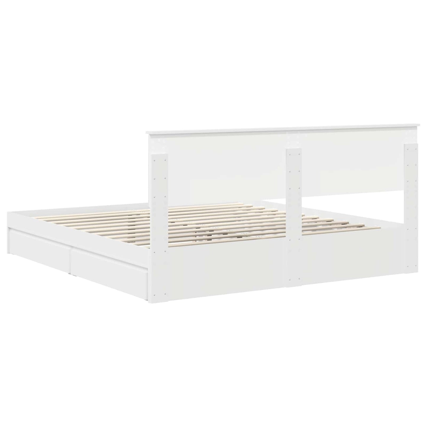 Storage Bed with Headboard White 180 x 200 cm Engineered Wood