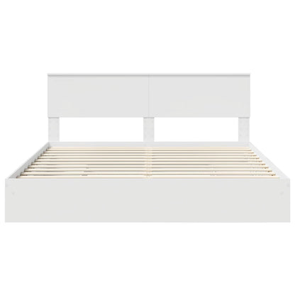 Storage Bed with Headboard White 180 x 200 cm Engineered Wood