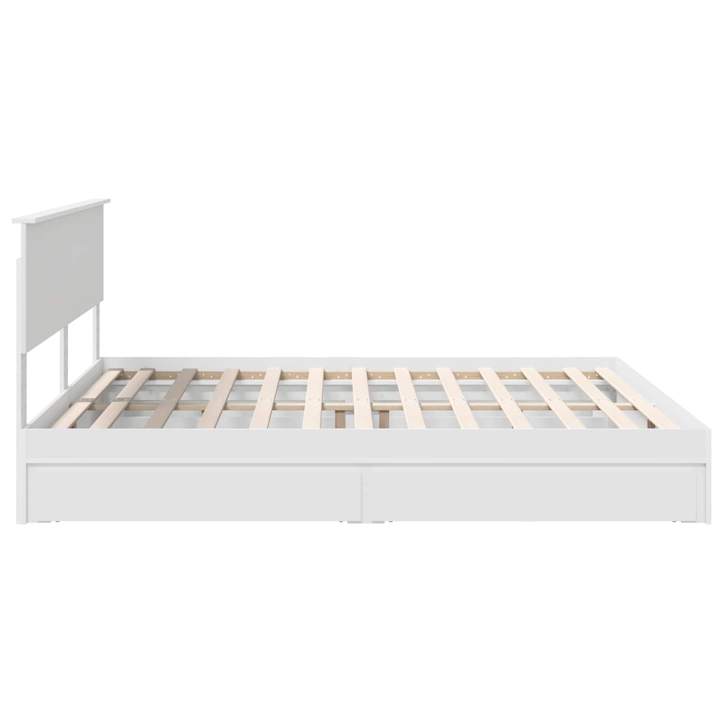 Storage Bed with Headboard White 180 x 200 cm Engineered Wood