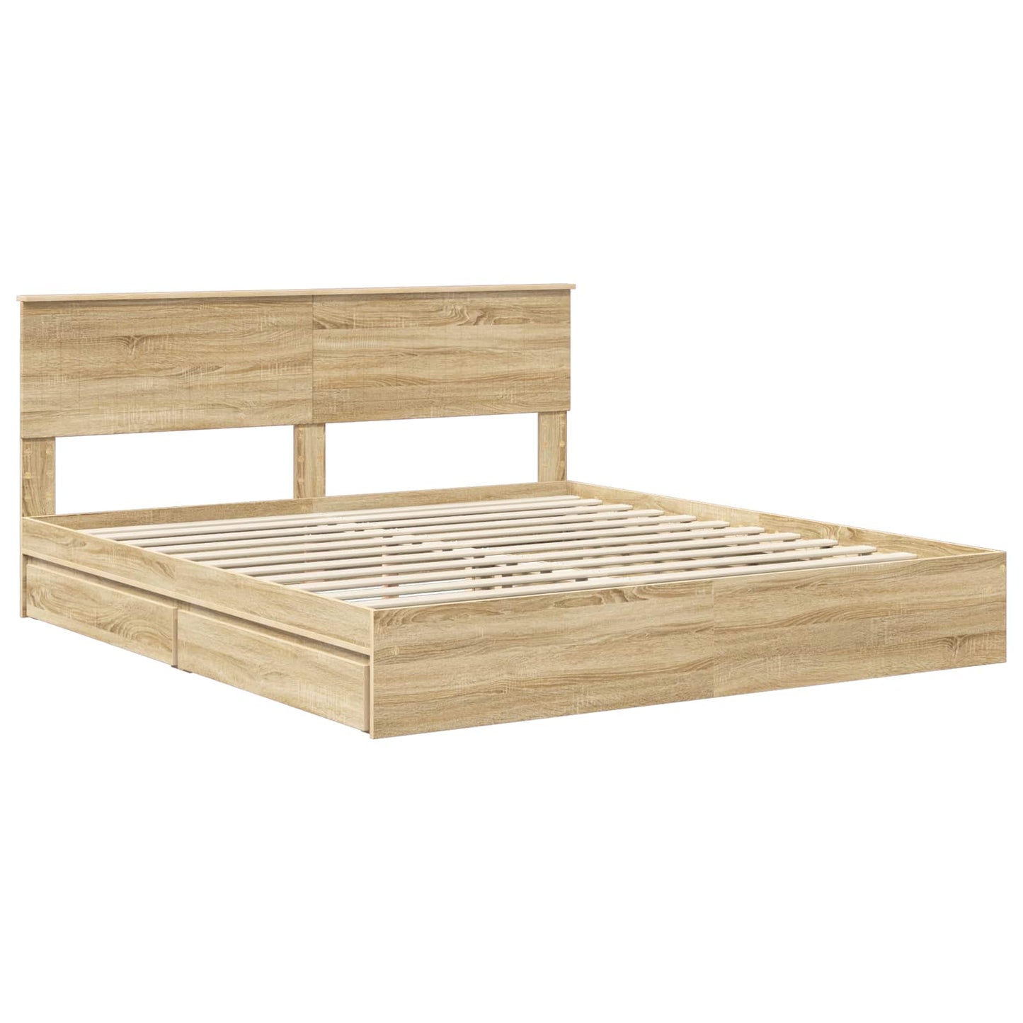 Storage Bed with Drawer Sonoma Oak 180 x 200 cm Engineered Wood
