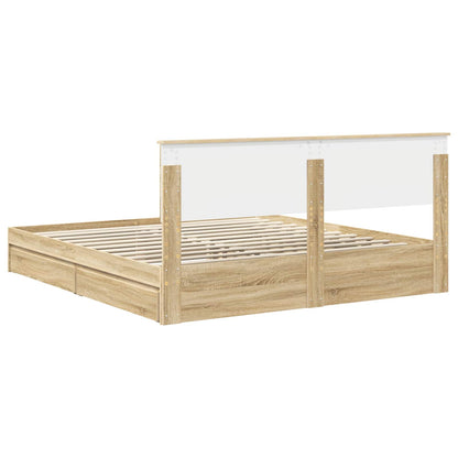 Storage Bed with Drawer Sonoma Oak 180 x 200 cm Engineered Wood