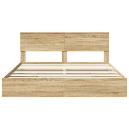 Storage Bed with Drawer Sonoma Oak 180 x 200 cm Engineered Wood