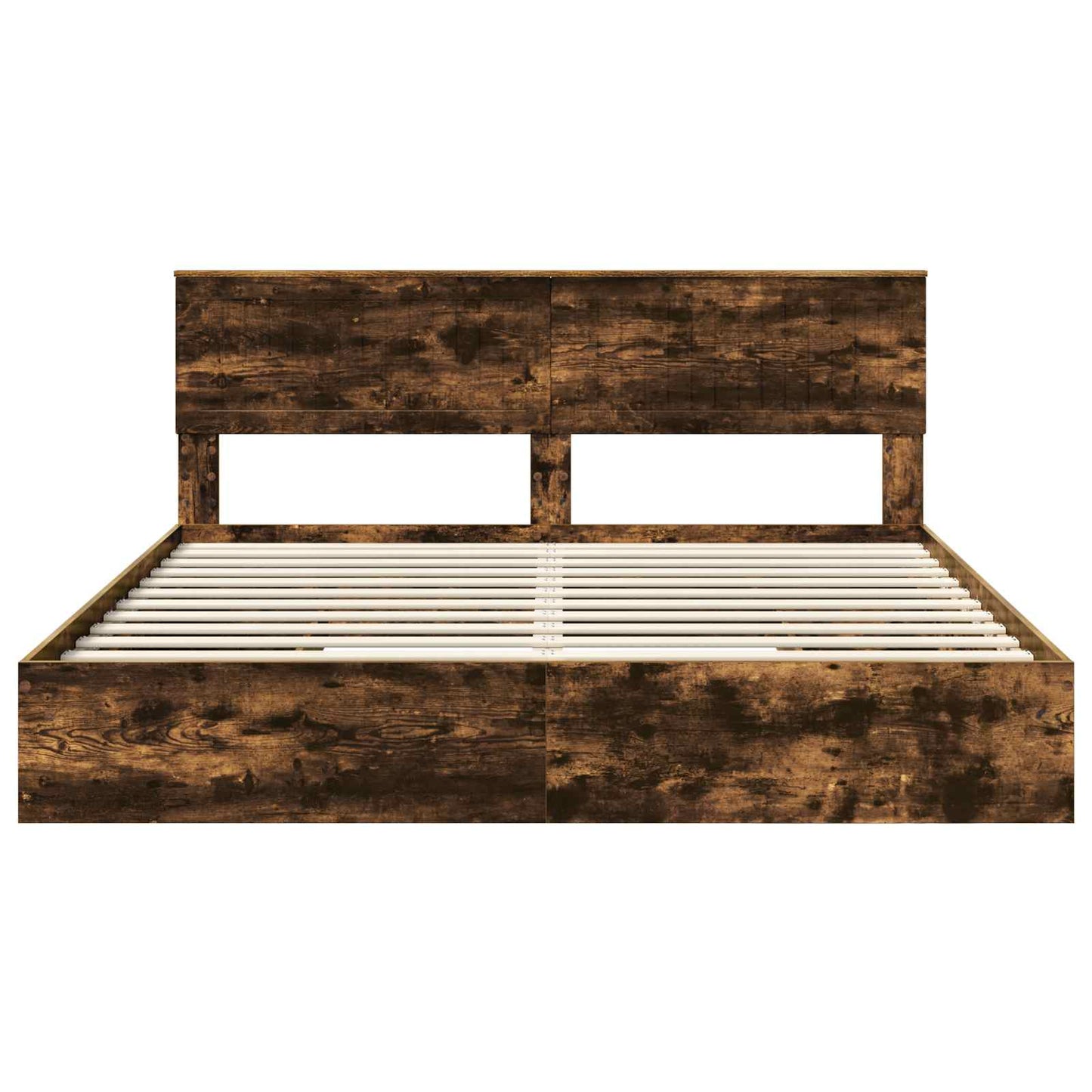 Storage Bed with Drawer Smoked Oak 180 x 200 cm Engineered Wood