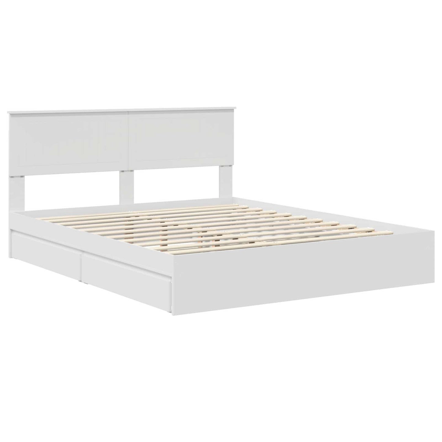 Storage Bed with Headboard White 160 x 200 cm Engineered Wood