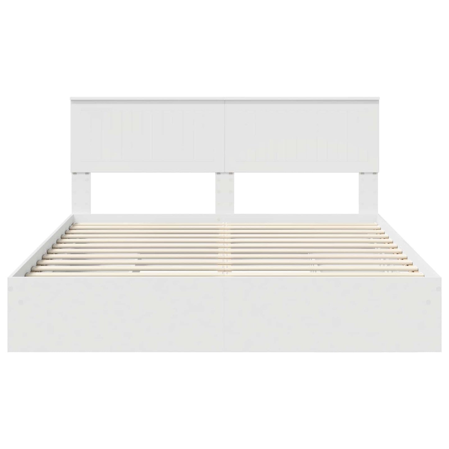 Storage Bed with Headboard White 160 x 200 cm Engineered Wood