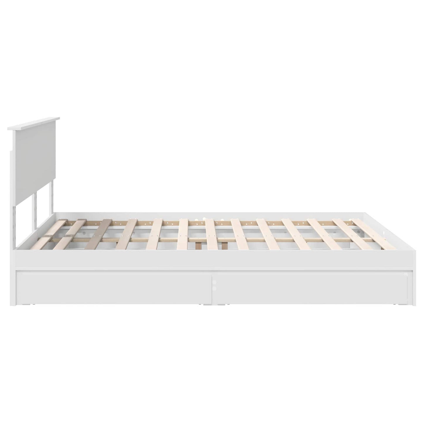 Storage Bed with Headboard White 160 x 200 cm Engineered Wood