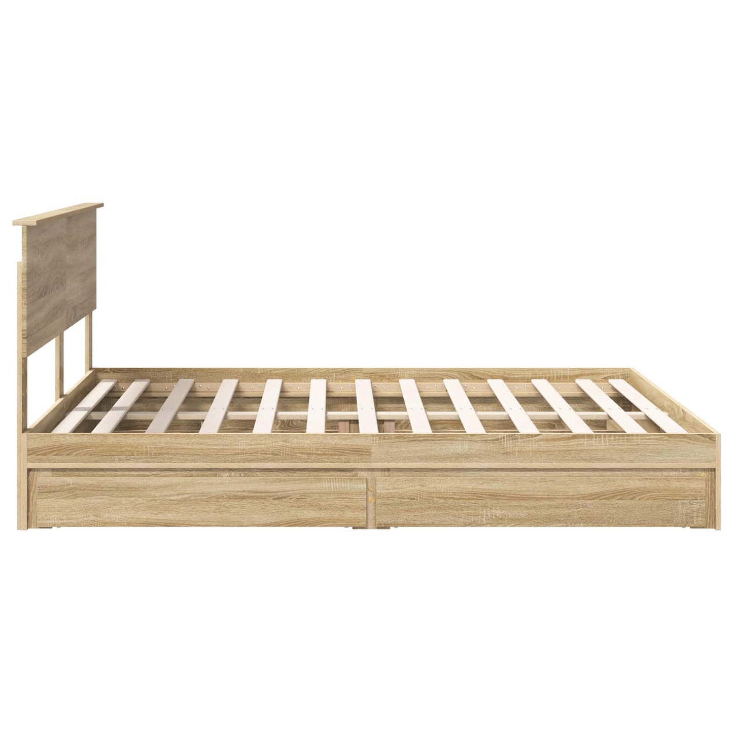 Storage Bed with Drawer Sonoma Oak 160 x 200 cm Engineered Wood
