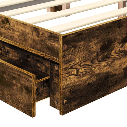 Bed Frame with Drawer with Headboard Manual Engineered Wood