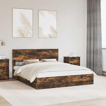Bed Frame with Drawer with Headboard Manual Engineered Wood