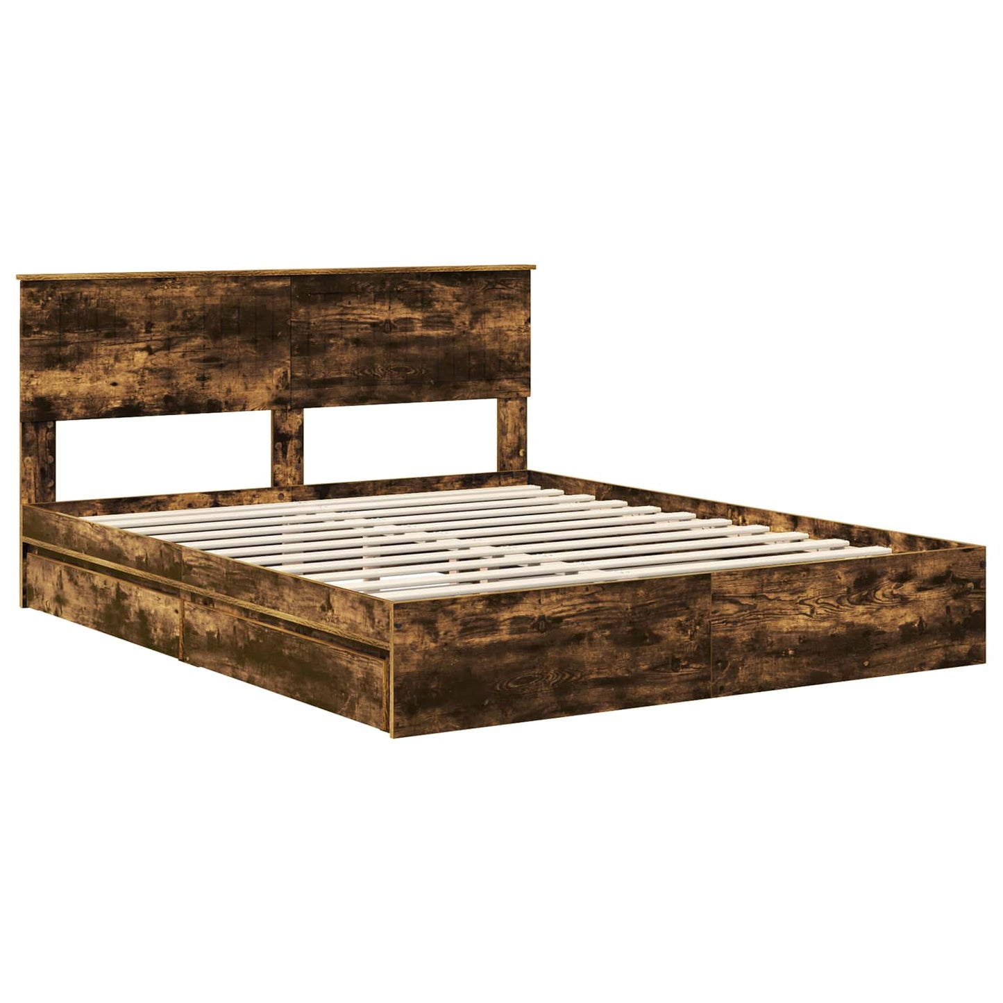 Bed Frame with Drawer with Headboard Manual Engineered Wood