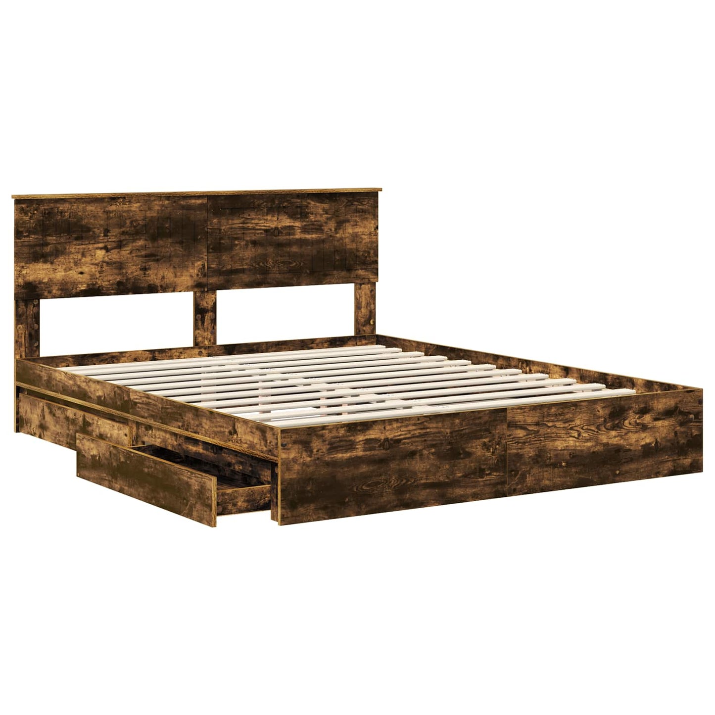 Bed Frame with Drawer with Headboard Manual Engineered Wood