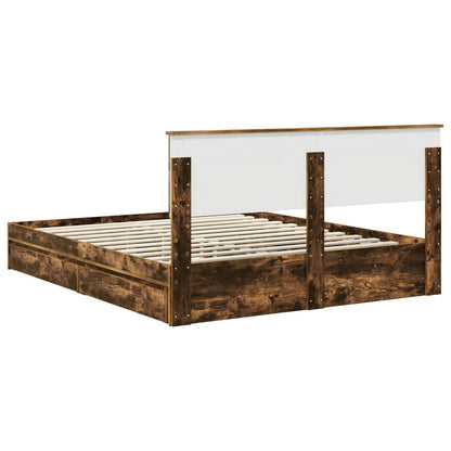 Bed Frame with Drawer with Headboard Manual Engineered Wood