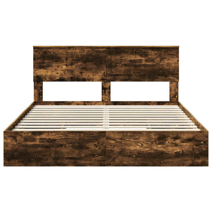 Bed Frame with Drawer with Headboard Manual Engineered Wood