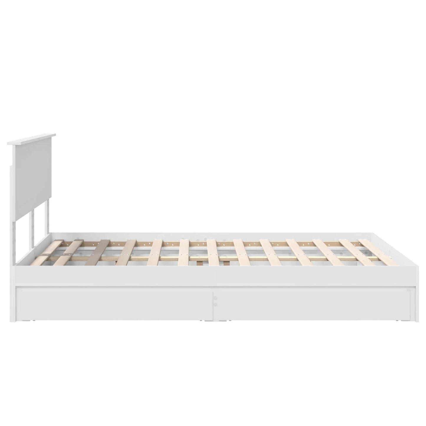 Storage Bed with Headboard White 140 x 190 cm Engineered Wood