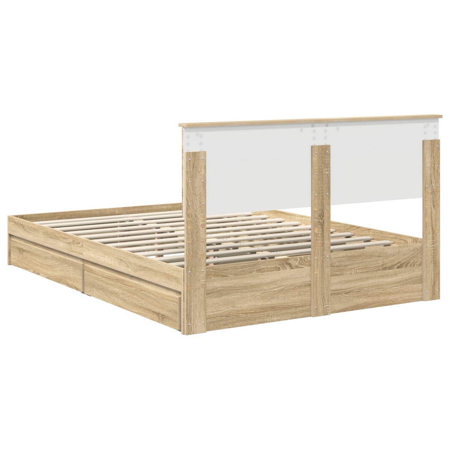 Storage Bed with Drawer Sonoma Oak 140 x 190 cm Engineered Wood